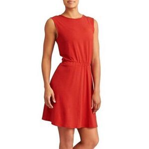 Athleta Saffron Red Lively Mini Sleeveless Silk Blend Dress Sz XL red‎